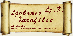 Ljubomir Karafilić vizit kartica